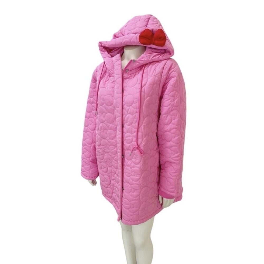 Forever 21 Pink Puffer Jacket with Red Bow